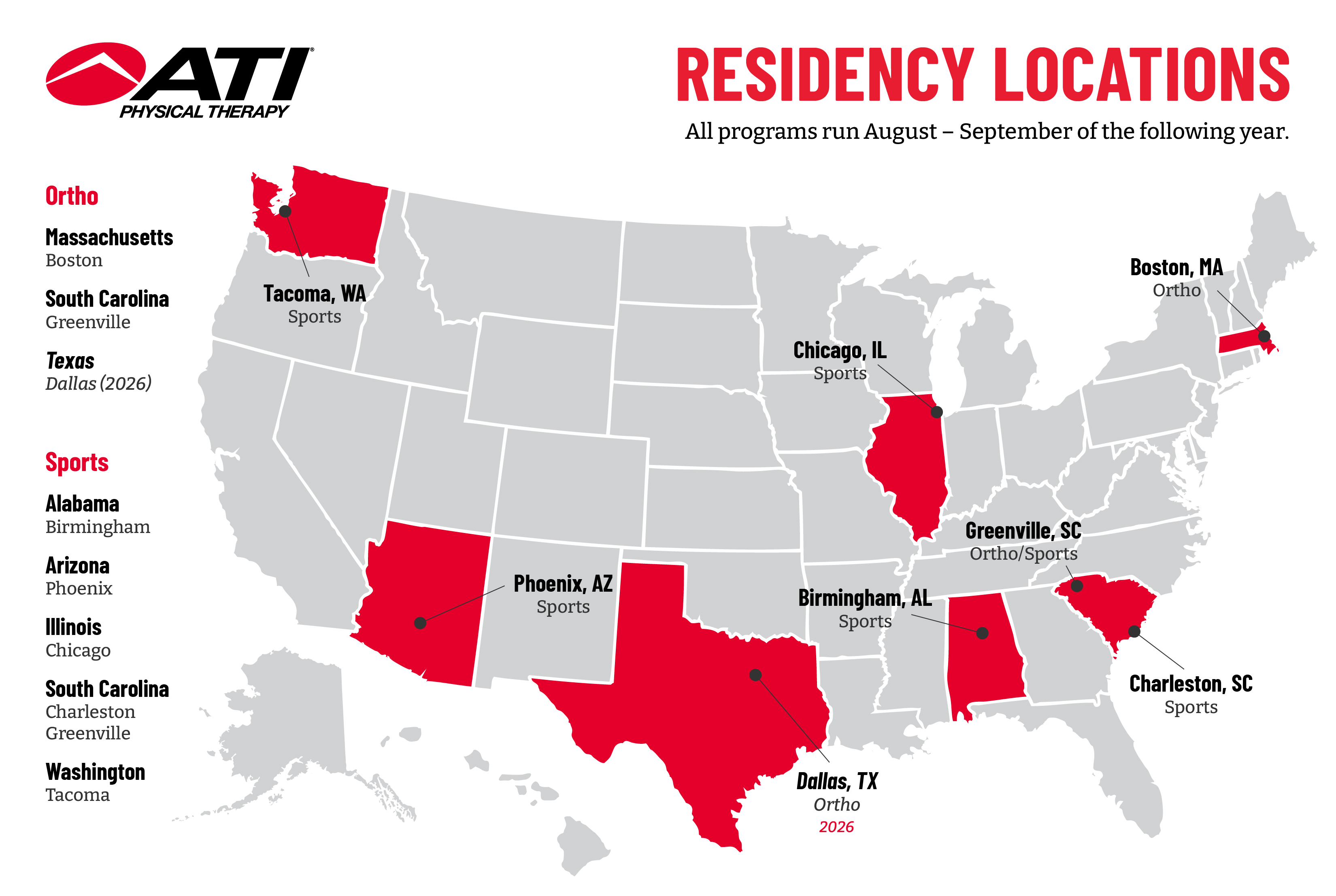 Residency Locations Map